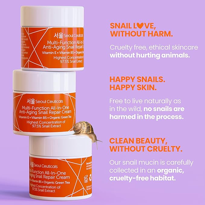 SeoulCeuticals Korean Skin Care Set - Contains Snail Cream Moisturizer + Korean Jelly Mask - This Potent Korean Skincare Set Provides Healthy, Youthful & Glowing Skin