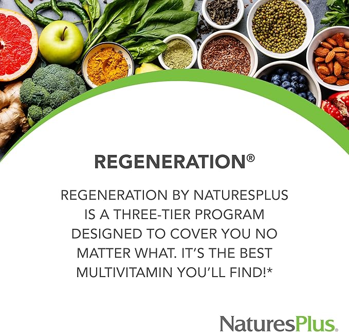 Natures Plus Regeneration Multivitamin - 90 Softgels - with Potent Botanical Extracts, Minerals & Antioxidants - Natural Energy Production & Overall Well-Being - Gluten-Free - 30 Servings