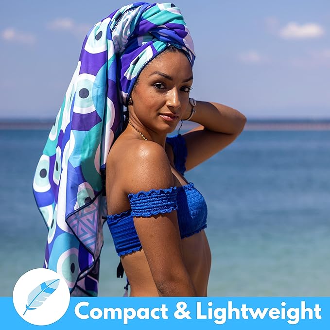 ECCOSOPHY Microfiber Beach Towel - Sand Free Towels 71x35 in