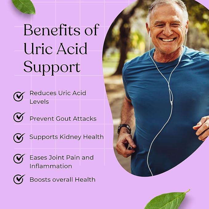 Uric Acid Support Advanced Formula- Clean and Detox - with Tart Cherry, Celery, Bromelain, Tumeric - Balances Uric Acid Levels and Support Joint Health - Non GMO - 60 Veggie Capsules