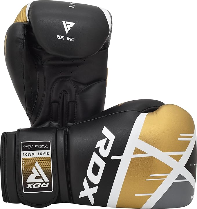 RDX Boxing Gloves EGO, Sparring Muay Thai Kickboxing MMA Heavy Training Mitts, Maya Hide Leather, Ventilated, Long Support, Punching Bag Workout Pads, Men Women Adult 8 10 12 14 16 oz