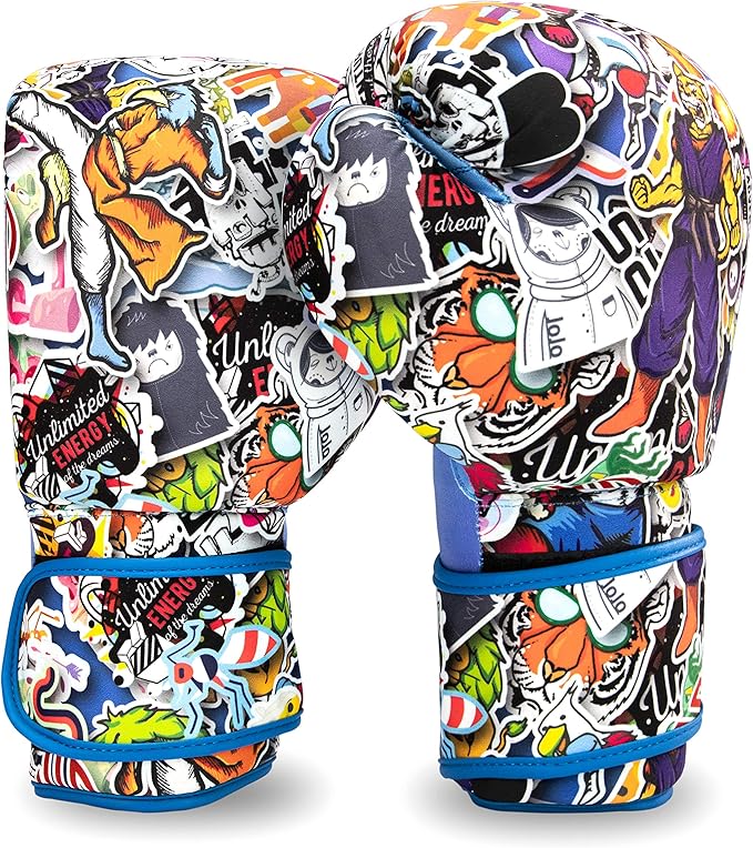 Sanabul Sticker Bomb Adult Boxing Gloves Kickboxing MMA training Punching Heavy Bag