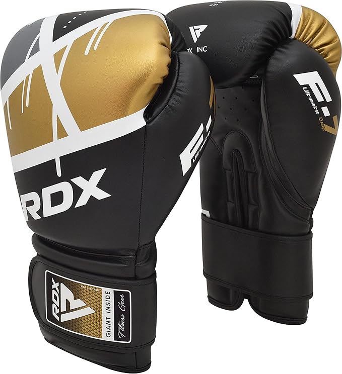 RDX Boxing Gloves EGO, Sparring Muay Thai Kickboxing MMA Heavy Training Mitts, Maya Hide Leather, Ventilated, Long Support, Punching Bag Workout Pads, Men Women Adult 8 10 12 14 16 oz