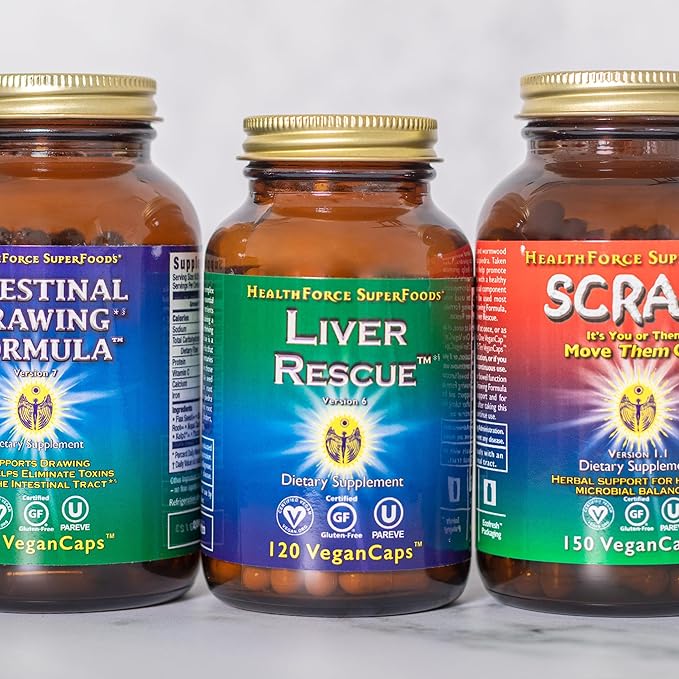 HealthForce SuperFoods Liver Rescue - Natural Liver Cleanse - Liver Health Formula with Milk Thistle & Dandelion Root - Gluten-Free & Vegan - 120 Capsules