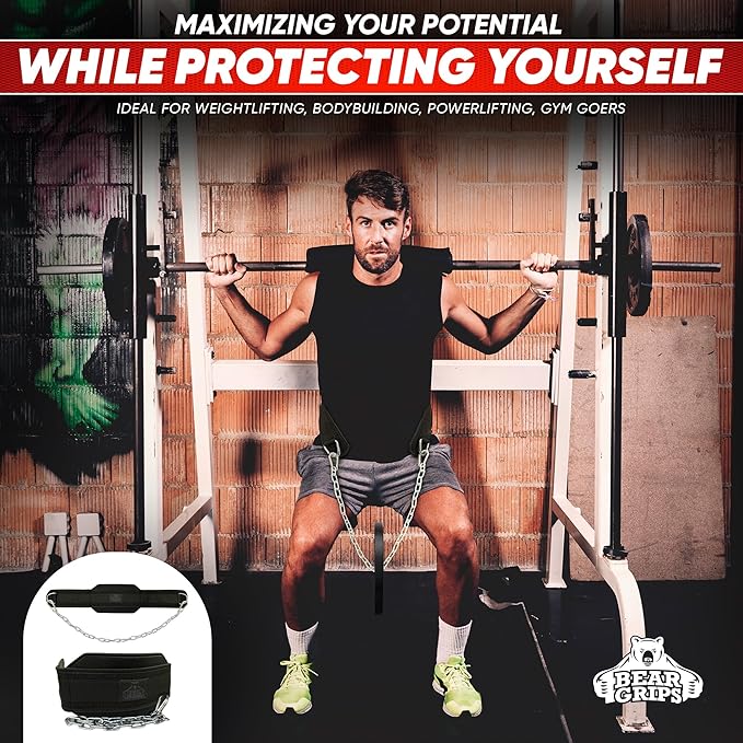 Bear Grips Dip Belt for Weight Lifting 8mm Padded