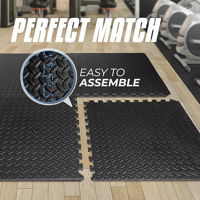 Yes4All 24SQFT-120SQFT Puzzle Exercise Mat for Home Gym