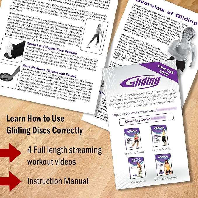 Gliding Discs for Working Out - Exercise Sliders 1 Pair, 4 Streaming
