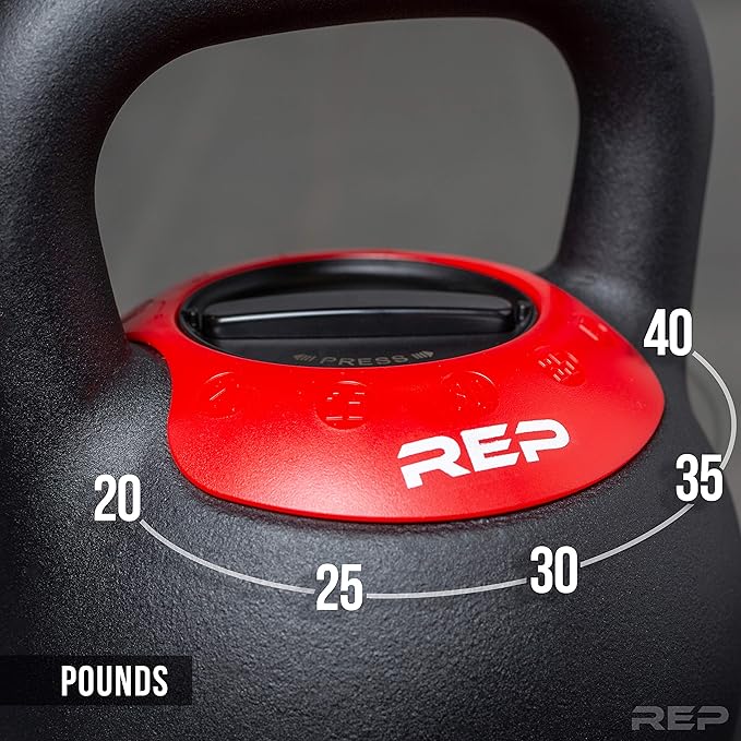 Rep Fitness Adjustable Kettlebell with Matte Powder Coating