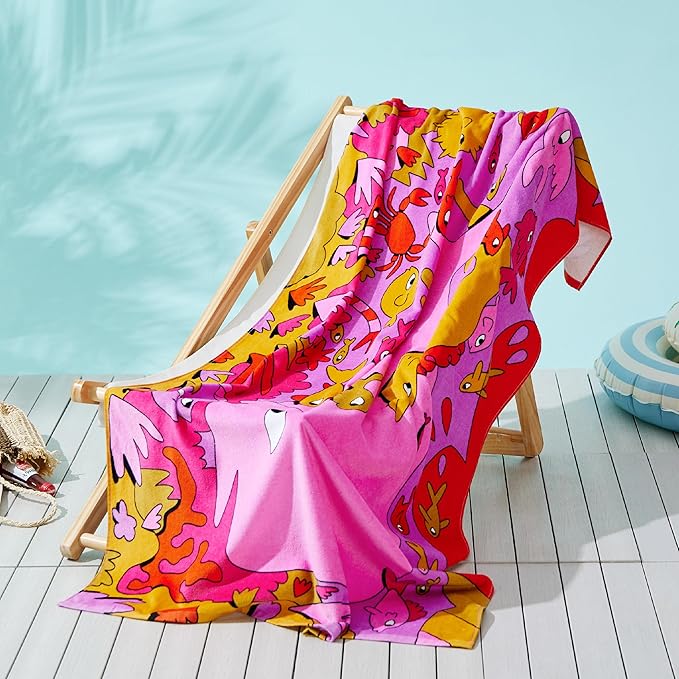 Bedsure U Series 100% Cotton Beach Towel 35"x70"
