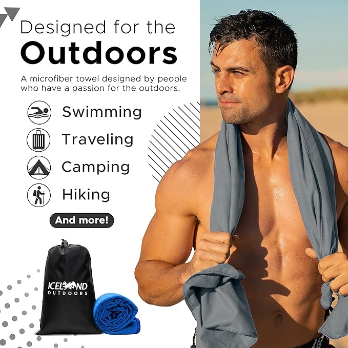 Quick Dry Towel Travel Towel Fast Drying Lightweight 2 Pack