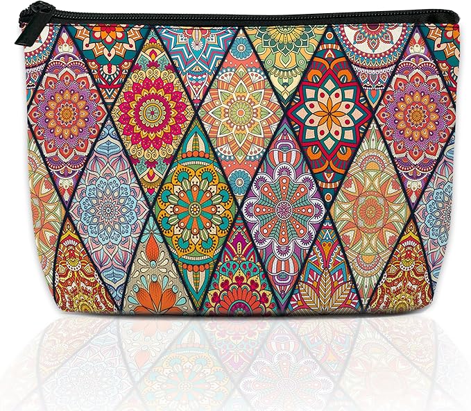 Vintage Wood Panel Love Starfish Makeup Bag for Purse, Waterproof Funny Cosmetic Bag for Women, Zipper Travel Pouch Gift 9.5×5.9 Inch