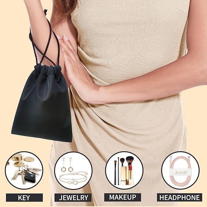 WLLWOO WLLWOO 2pcs Travel Make Up Bags-Cosmetic Bag Nylon Waterproof Large Wide Zipper Coin Purse Travel Toiletry Small Makeup Pouch For Women