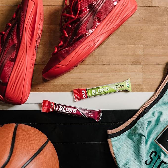 Clif Bloks Sours - Strawberry Lemonade Flavor with Caffeine - Energy Chews - Non-GMO - Plant Based - Fast Fuel for Cycling and Running - Quick Carbohydrates and Electrolytes - 2.12 oz. (18 Count)