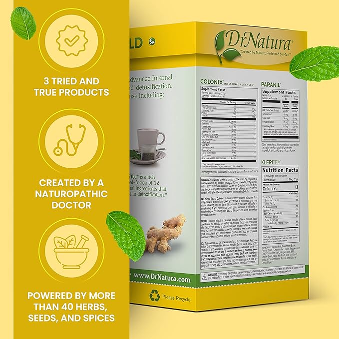 Colonix Kit Whole Psyllium Husk Powder for Colon Cleanse, 30 Day Pack Colon Cleanser (16 oz)