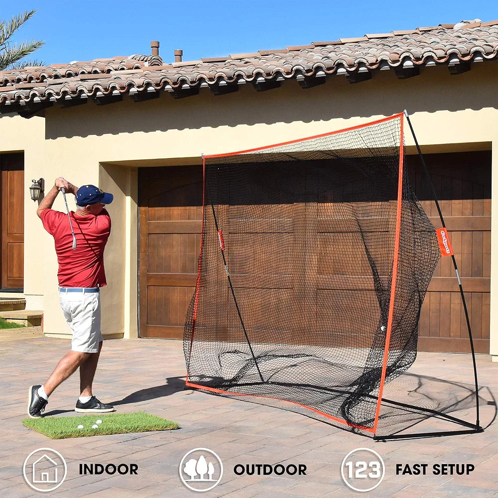 GoSports Golf Practice Hitting Net - Choose Between Huge 10 x 7 ft or 7 x 7 ft Nets - Personal Driving Range for Indoor or Outdoor Use - Designed by Golfers for Golfers
