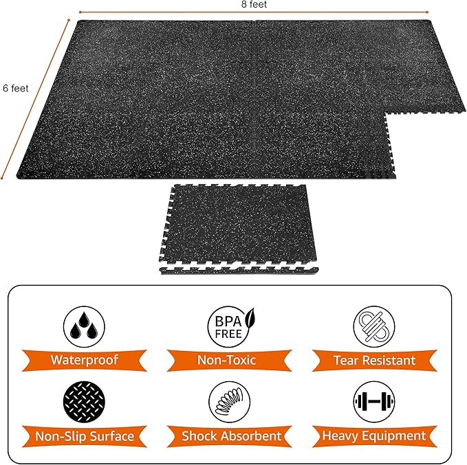Sivan Fitness 1/2" Thick Rubber Top High-Density EVA