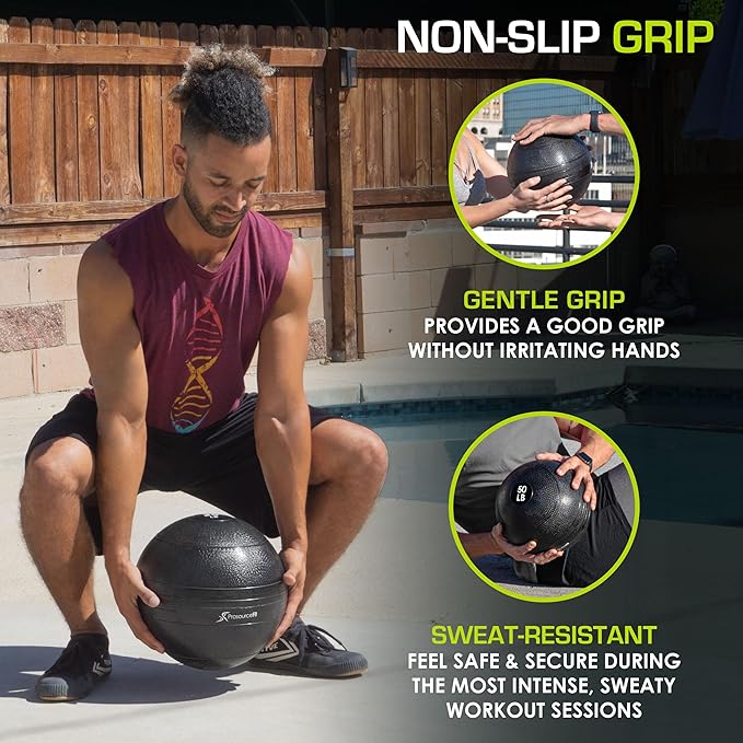 ProsourceFit Slam Medicine Balls 5 10, 15, 15, 20, 20, 25, 25, 30, 30, 50lbs 50lbs Smooth