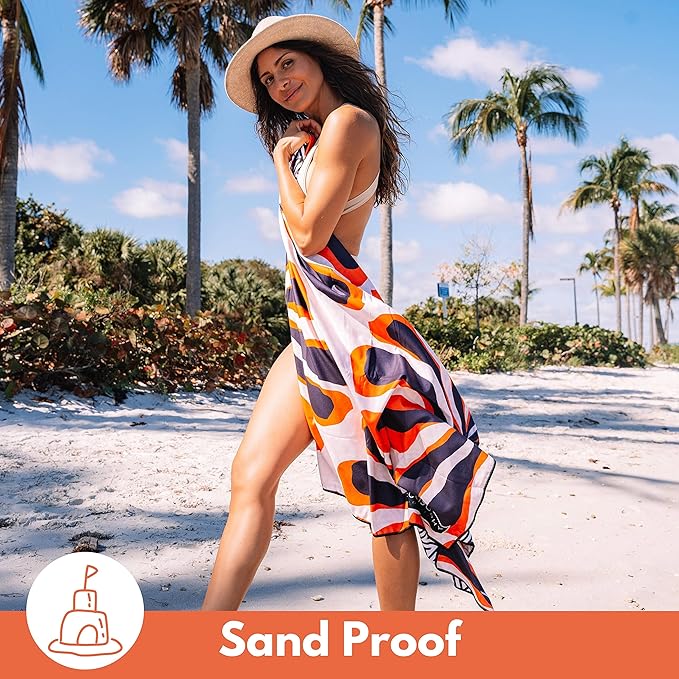 ECCOSOPHY Microfiber Beach Towel - Sand Free Towels 71x35 in