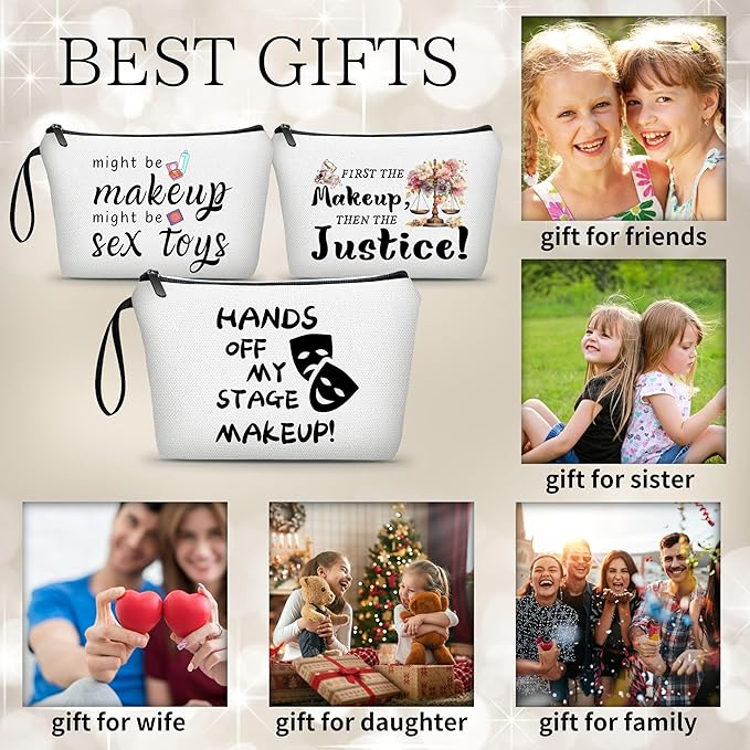 Small Funny Birthday Girlfriend Gifts for Women Makeup Cosmetic Travel Bags for Women Gag Gifts Funny Adult Teen Girls