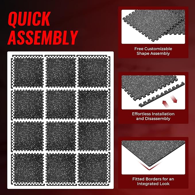 SUPERJARE 0.56'' Thick 12 Pcs 48 Sq Ft