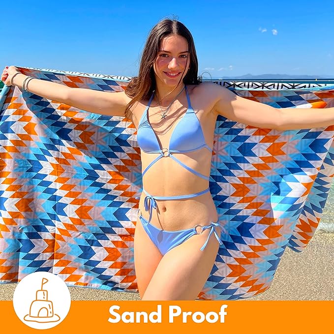 ECCOSOPHY Microfiber Beach Towel - Sand Free Towels 71x35 in