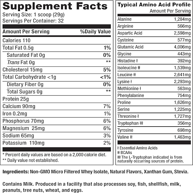 About Time Whey Isolate Protein, Non-GMO, All Natural, Lactose/Gluten Free, 24g of Protein Per Serving (Vanilla - 2 Pounds)