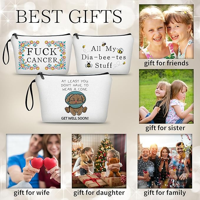 Get Well Gifts for Women After Surgery,Cancer Gifts for Women,Small Cosmetic Makeup Make Up BagDog Lover Gift,Post Surgery Gift,Womens Gifts for Christmas