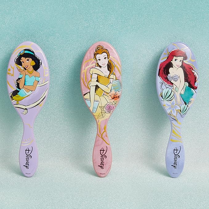 Wet Brush Disney Original Hair Detangler, Jasmine (Elegant Princess), Ultra-Soft IntelliFlex Bristles, Detangling Brush Glides Through Tangles (Wet Dry & Damaged Hair), Women & Men (Pack of 2)