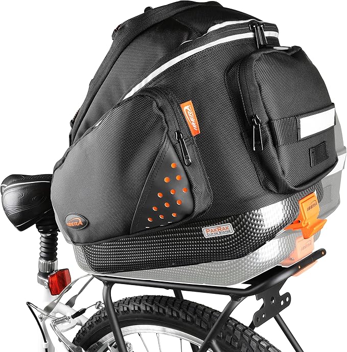 Ibera Parka IB-RA4 Touring Bicycle Carrier and Quick Release Bag (Splashguard Rack+Bag)