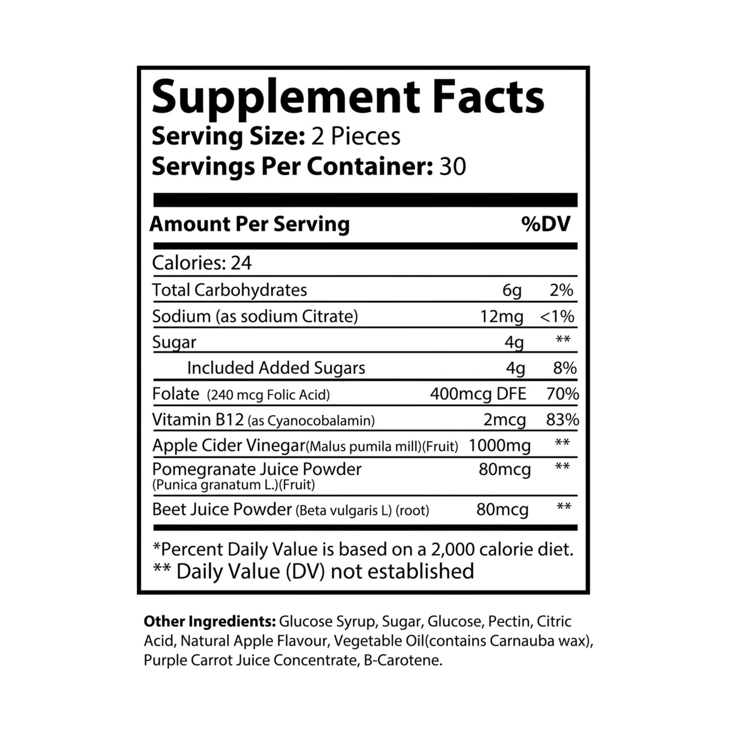 HBS, Apple Cider Vinegar Gummies (60 Gummies)