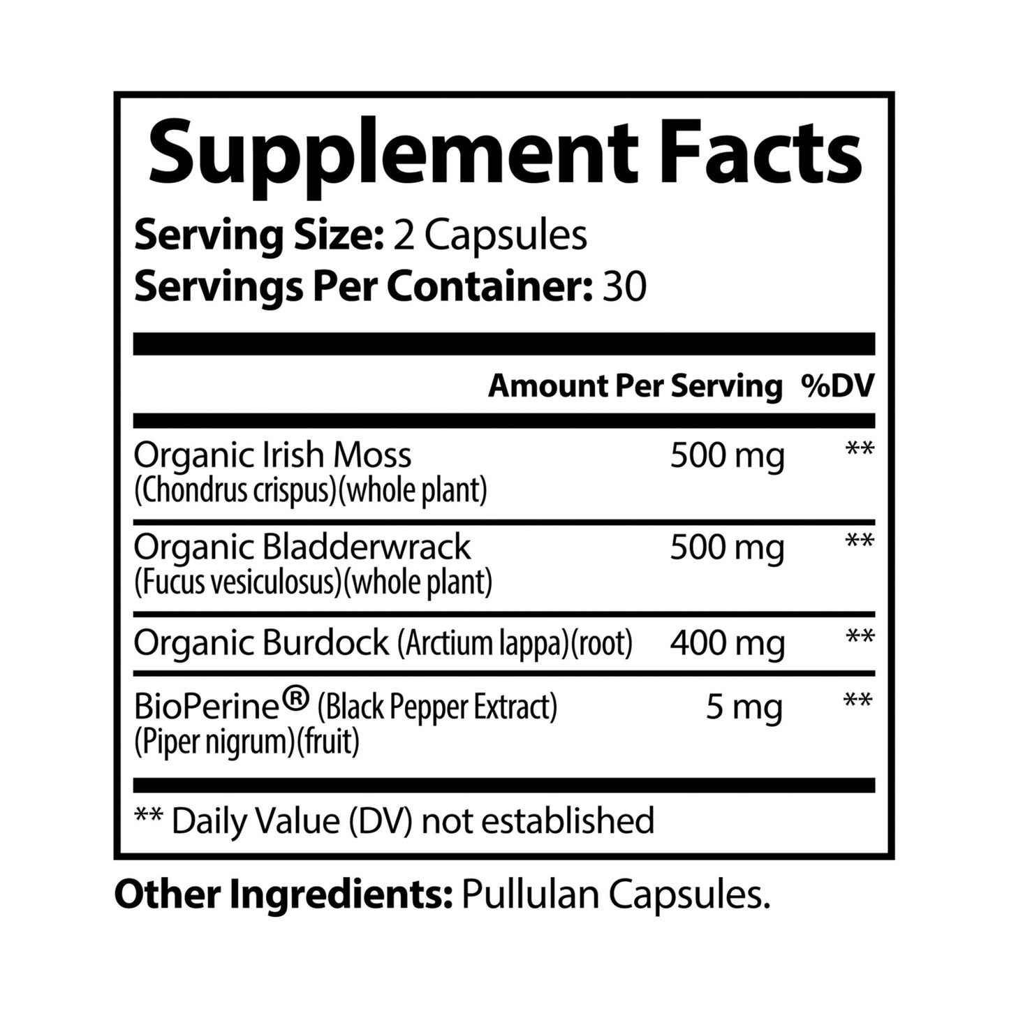 HBS, Sea Moss Supplement (60 Capsules)