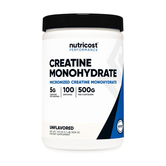 Nutricost Creatine Monohydrate Micronized Powder 500G, 5000mg Per Serv (5g) - 100 Servings, 17.9 Oz