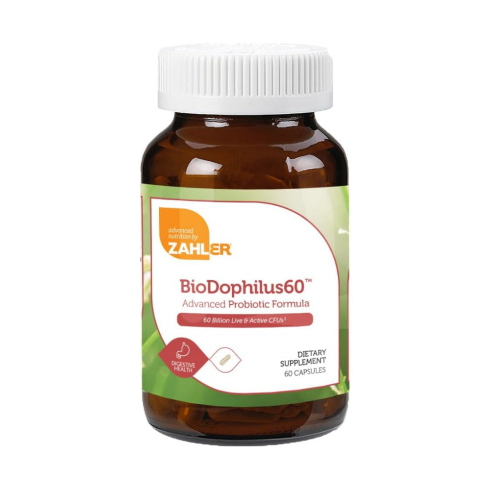 Zahler BioDophilus60, 60 Billion CFU Probiotic + Prebiotic - 11 Strains Daily Probiotic Supplement - Kosher Probiotics for Women for Digestive Health, Probiotics for Men for Gut Health (60 Capsules)