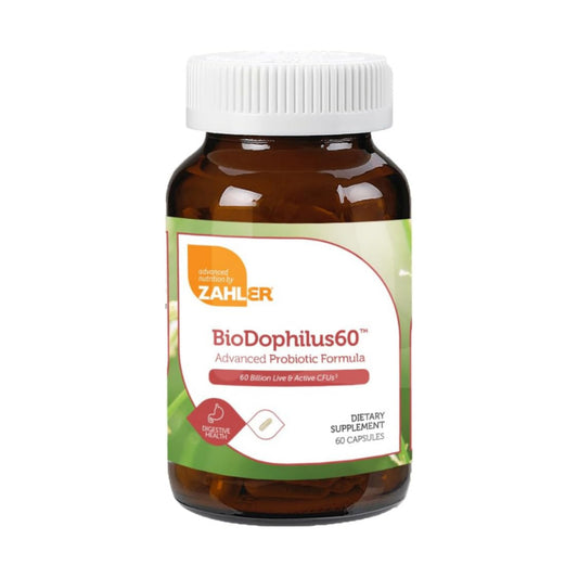 Zahler BioDophilus60, 60 Billion CFU Probiotic + Prebiotic - 11 Strains Daily Probiotic Supplement - Kosher Probiotics for Women for Digestive Health, Probiotics for Men for Gut Health (60 Capsules)