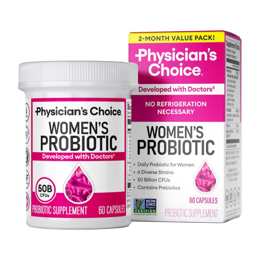 Physician's Choice Probiotics - PH Balance, Digestive, UT, & Feminine Health - 50 Billion CFU - 6 Unique Strains for Women - Organic Prebiotics, Cranberry Extract+ - Probiotic - 60 CT