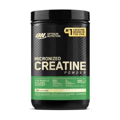 Optimum Nutrition Micronized Creatine Monohydrate Powder, Unflavored, 120 Servings, 600 Grams