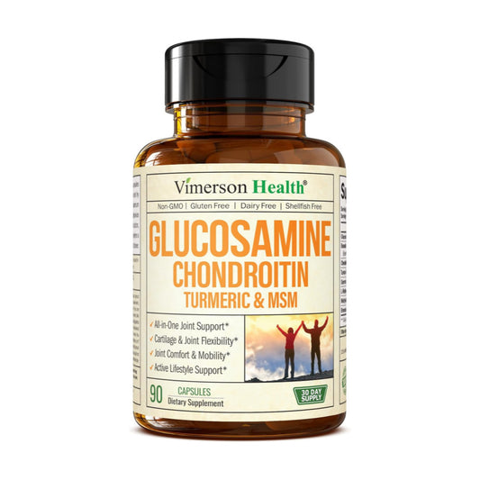 Vimerson Health Glucosamine Chondroitin MSM and Turmeric Supplement – Joint Support Supplement for Women and Men with Boswellia and Chondroitin Sulfate – For Cartilage, Joint Health and Flexibility – 90 Capsules