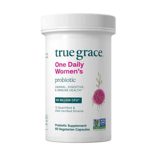 True Grace One Daily Women’s Probiotic - 60 Vegetarian Capsules - 90 Billion CFU - Digestive, Vaginal & Immune Health - Gluten & Soy Free - 60 Servings