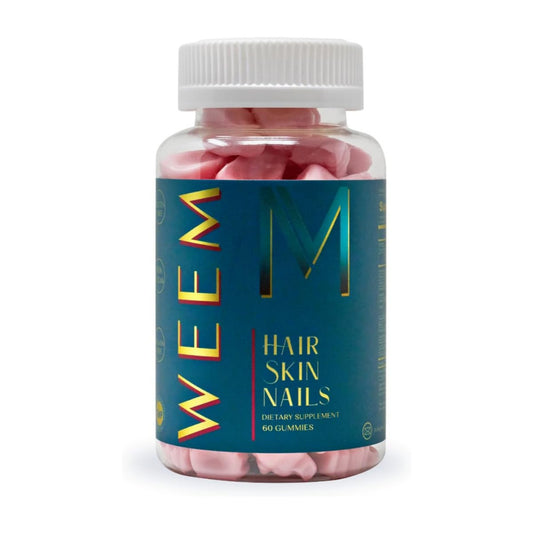 WEEM Hair Skin and Nails Gummies - Supports Healthy Hair - Vegan biotin Vitamins for Women & Men Supports Faster Hair Growth, Stronger Nails, Healthy Skin, Extra Strength, 60 Gummies, Pack of 1