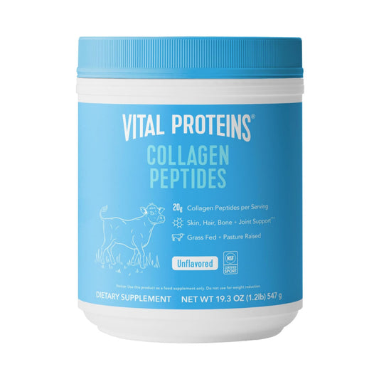 Vital Proteins Collagen Peptides Powder - Grass Fed Collagen Peptides for Hair, Nail, Skin, Bone & Joint Health, Unflavored, 27 Servings