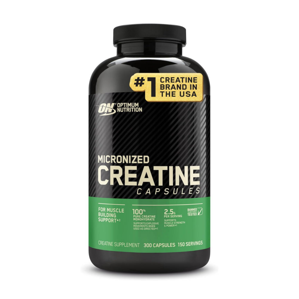 Optimum Nutrition Micronized Creatine Monohydrate Capsules, Keto Friendly, 2500mg, 300 Capsules (Packaging May Vary)
