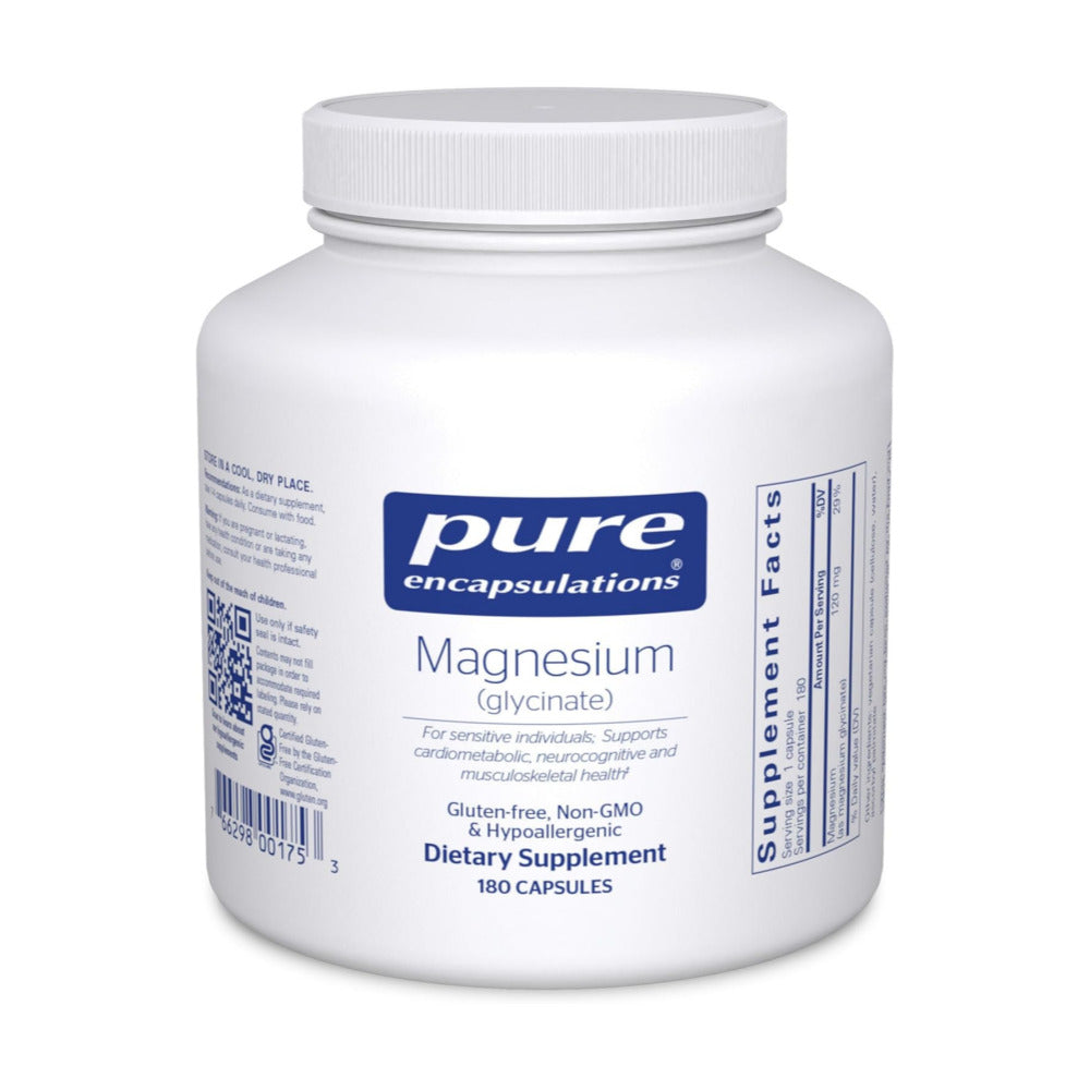 Pure Encapsulations Magnesium  - Supplement to Support Stress Relief, Sleep, Heart Health, Nerves, Muscles, and Metabolism* - with Magnesium Glycinate - 180 Capsules