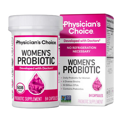 Physician's Choice Probiotics for Women - PH Balance, Digestive, UT, & Feminine Health - 50 Billion CFU - 6 Unique Strains for Women - Organic Prebiotics, Cranberry Extract+ - Womens Probiotic - 84 CT
