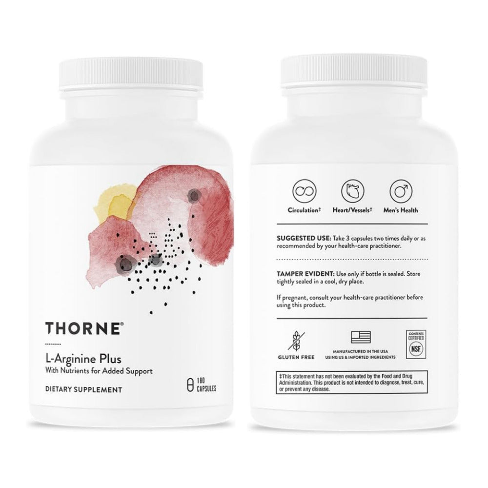 THORNE - L-Arginine Plus (Formerly Perfusia Plus) - Sustained-Release Cofactors to Support Heart Function, Nitric Oxide Production & Optimal Blood Flow* - 180 Capsules