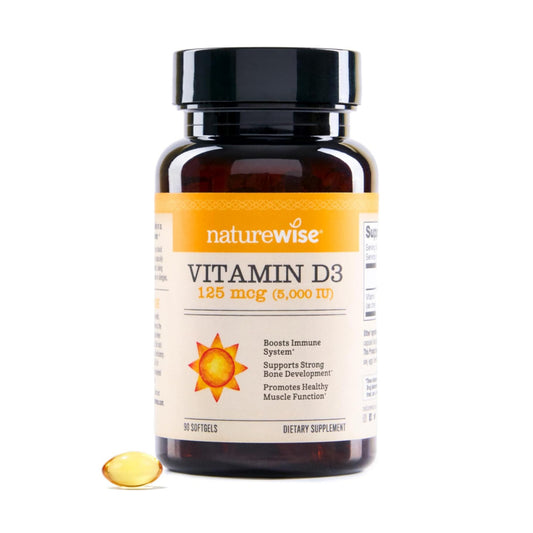 NatureWise Vitamin D3 5000iu  90-Day Supply for Immune Support, Healthy Muscle Function, and Bone Health - Non-GMO, Gluten-Free in Organic Extra Virgin Olive Oil, , 90 Count