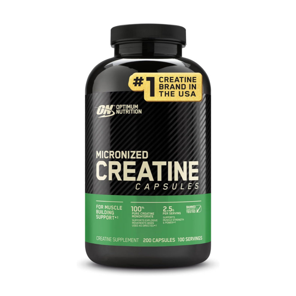 Optimum Nutrition Micronized Creatine Monohydrate Capsules, Keto Friendly, 2500mg, 200 Capsules (Packaging May Vary)