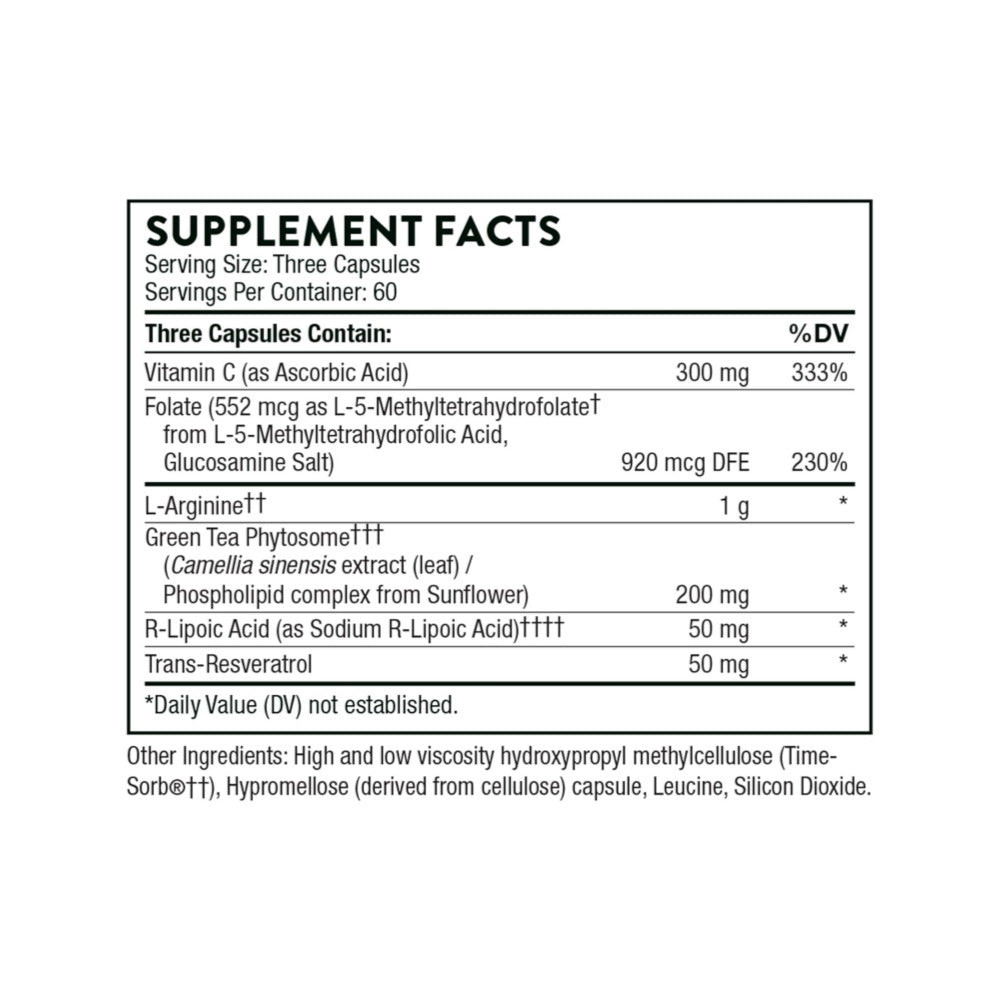 THORNE - L-Arginine Plus (Formerly Perfusia Plus) - Sustained-Release Cofactors to Support Heart Function, Nitric Oxide Production & Optimal Blood Flow* - 180 Capsules