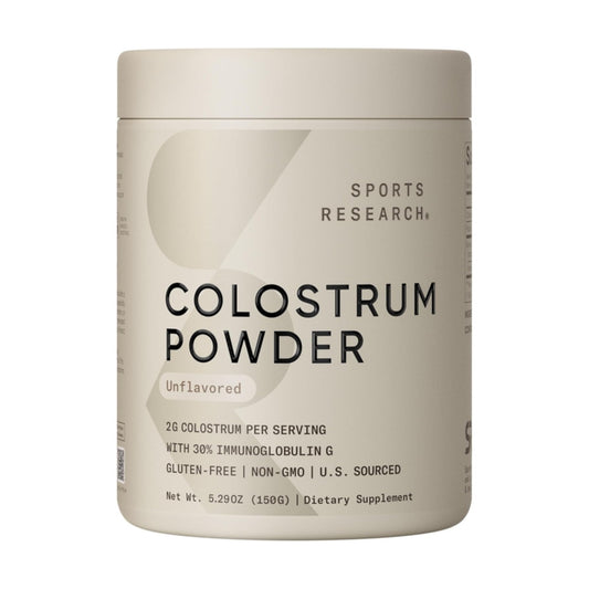 Sports Research Bovine Colostrum Powder – Easy to Mix, Single Ingredient Superfood – Immunity Support & Gut Health w/IgG Antibodies - U.S. Sourced · Non-GMO · Gluten Free - 75 Servings (Unflavored)