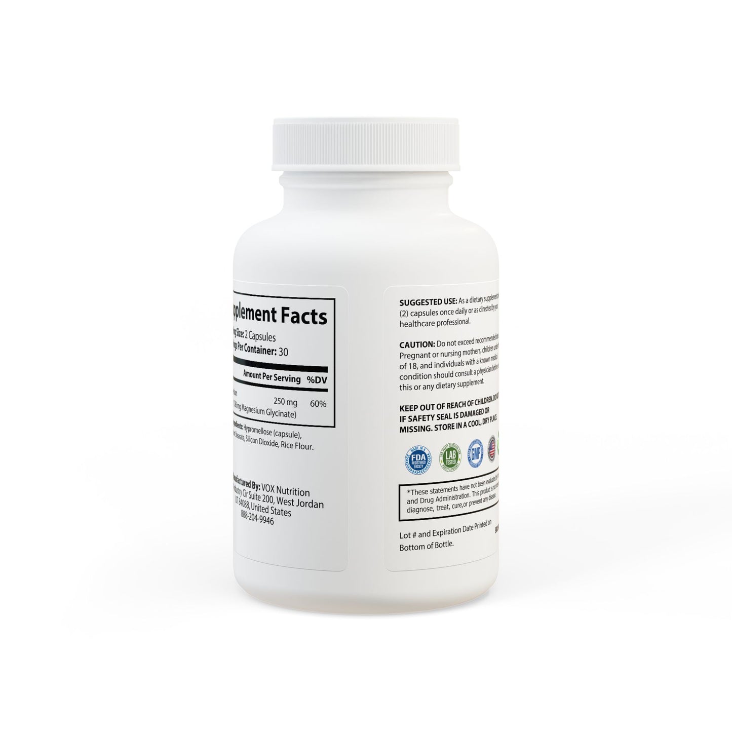 HBS, Magnesium Glycinate Supplement (60 Capsules)