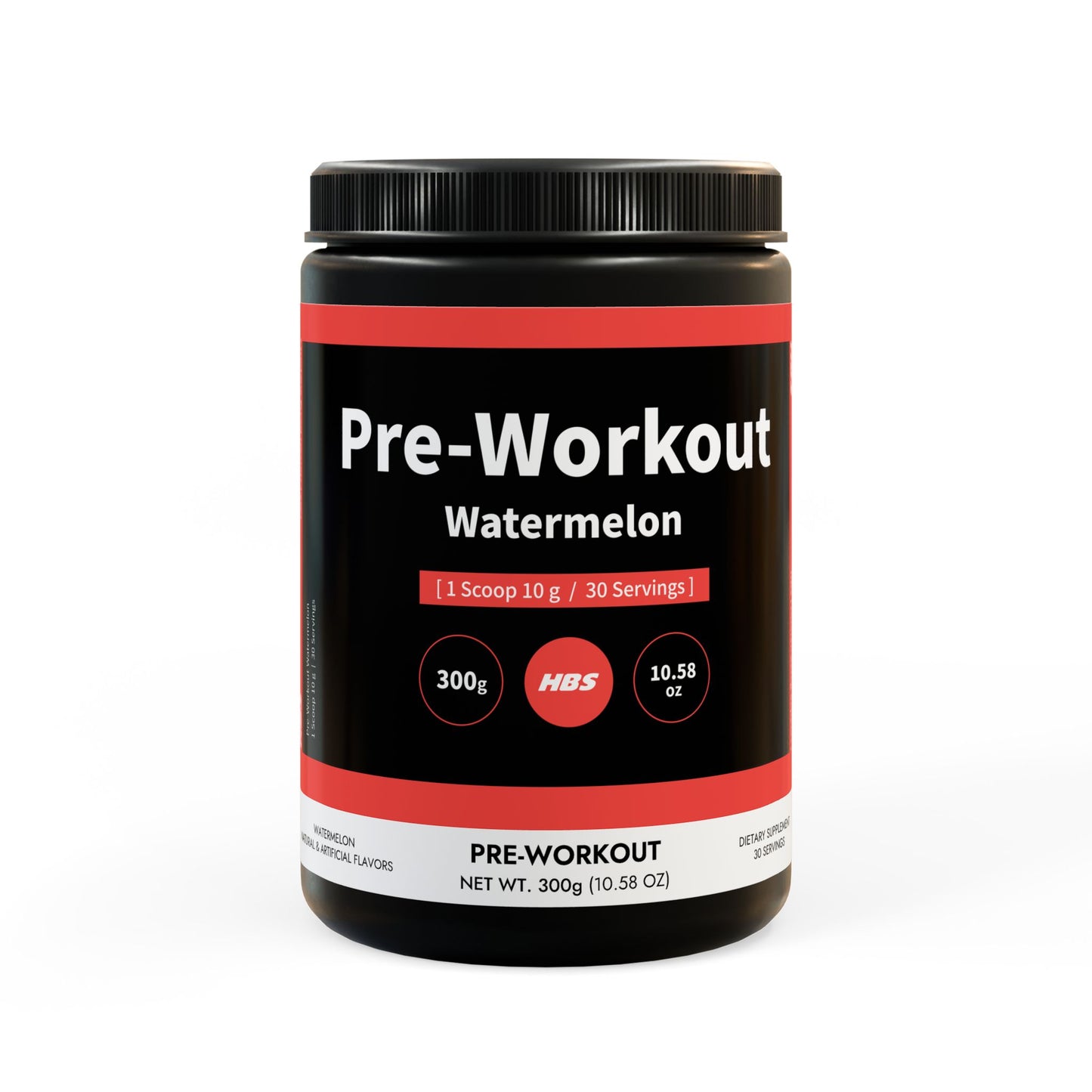HBS, Pre-Workout Supplement, Watermelon, Powder (300g, 10.58oz)